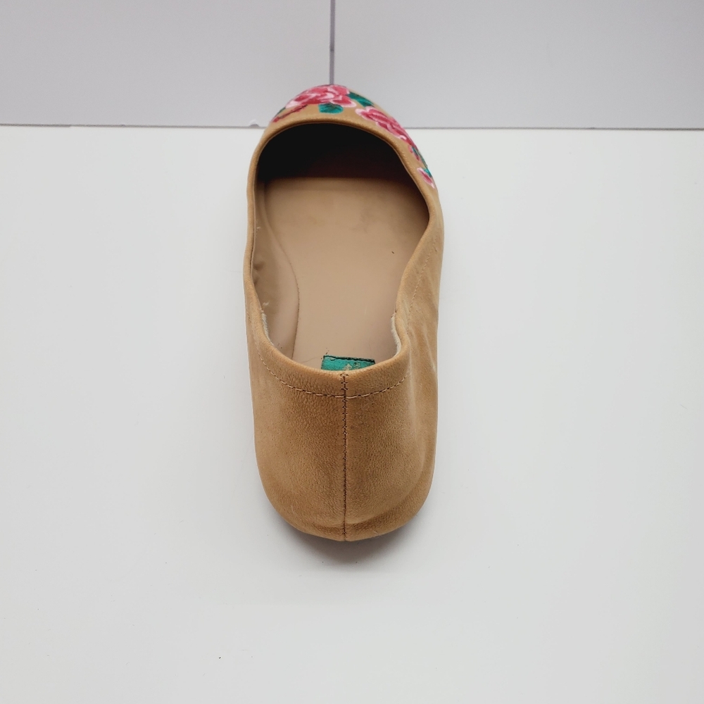 Pioneer Woman Embroidered Tan Ballet Flat Shoes Size 8 - Picture 7 of 11